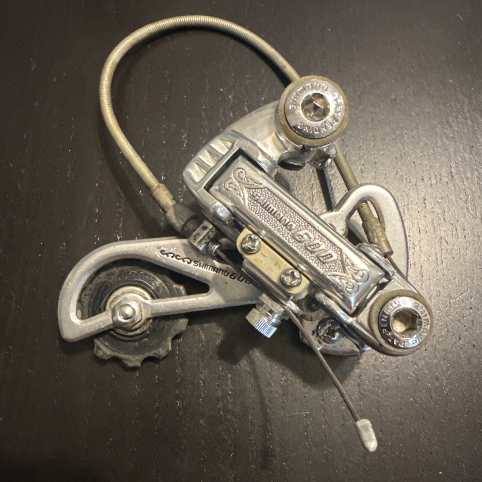 Vintage Shimano 600 Arabesque 6 Speed Derailleur Long Cage With Springy Housing