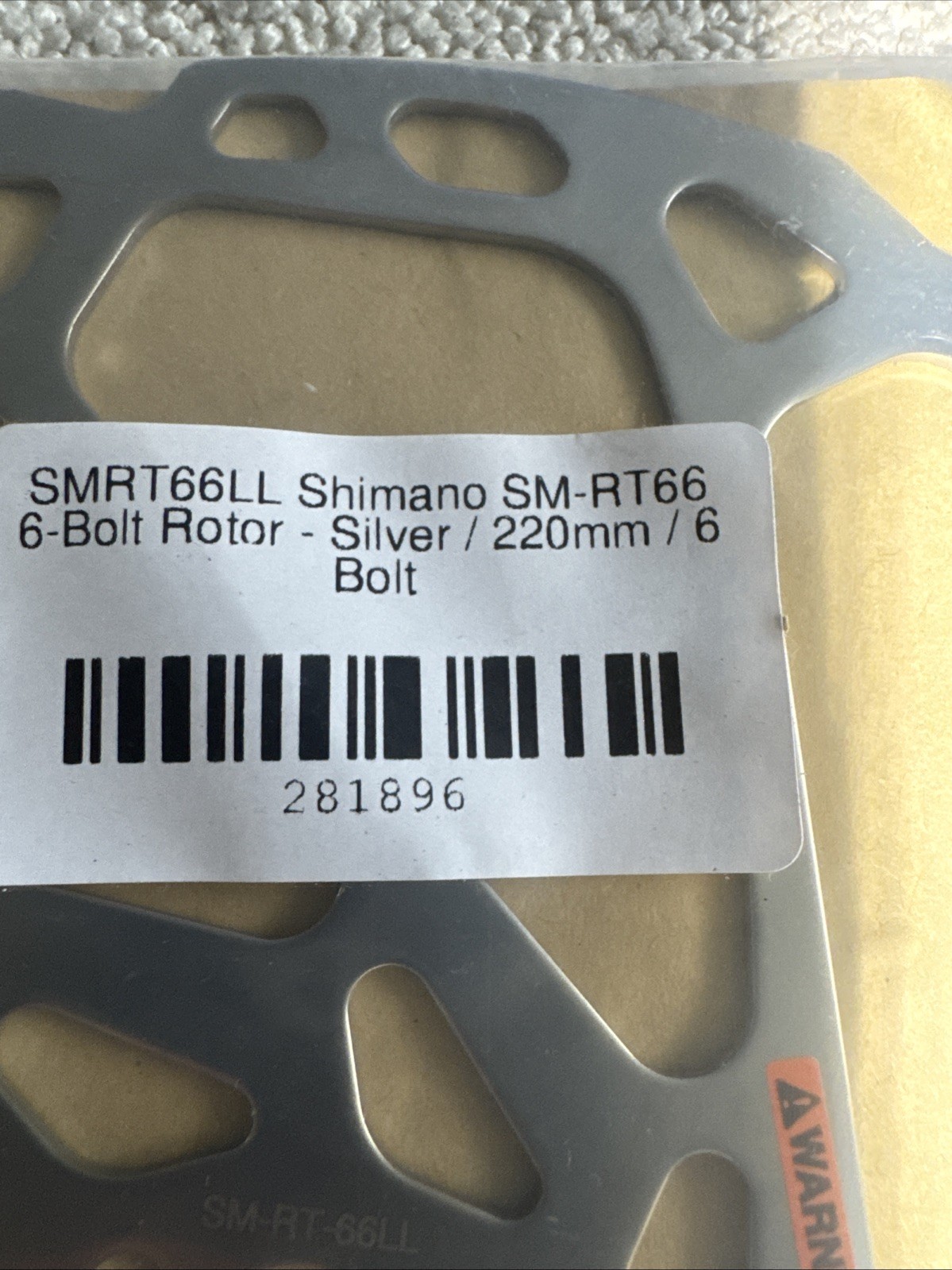 Shimano SMRT66LL Disc Brake Rotor SM-RT66 ,6-Bolt, 220MM, Silver.