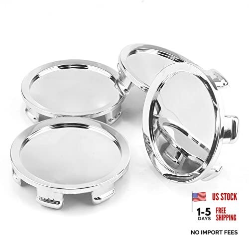 4PCS 75mm Wheel Center Caps OD 74.5mm / 2.93″, ID 70mm / 2.75″ Chrome