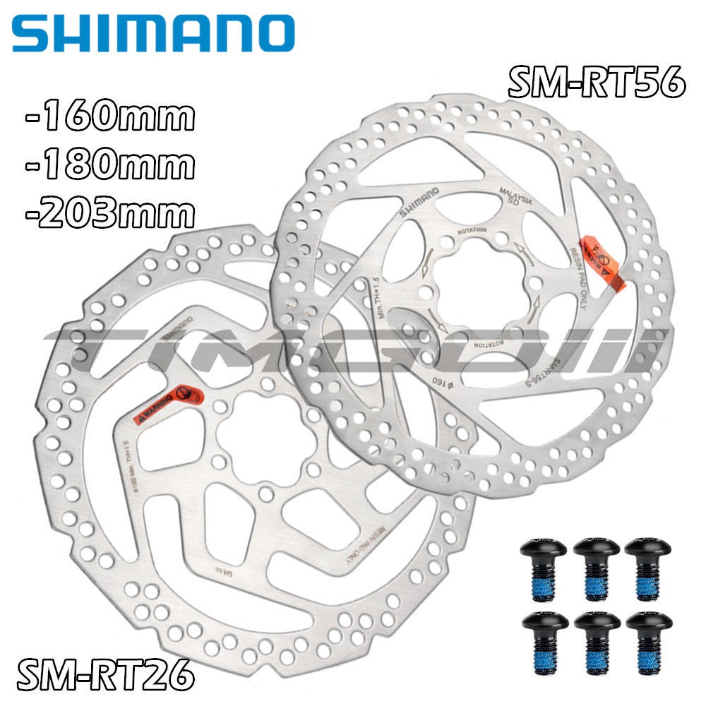 Shimano SM-RT26 SM-RT56 Disc Brake Rotor Stainless Steel 6 Bolts 160mm 180mm