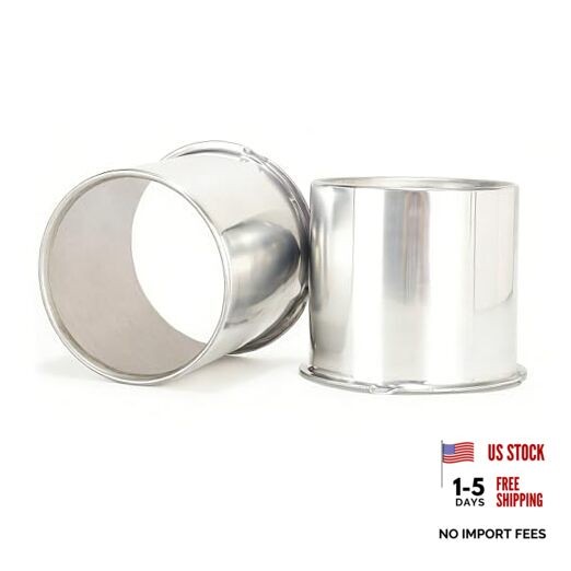 2Pcs 5.15inch Aluminum Trailer Wheel Center Caps Push Through 5.15″ Bore 4.61″