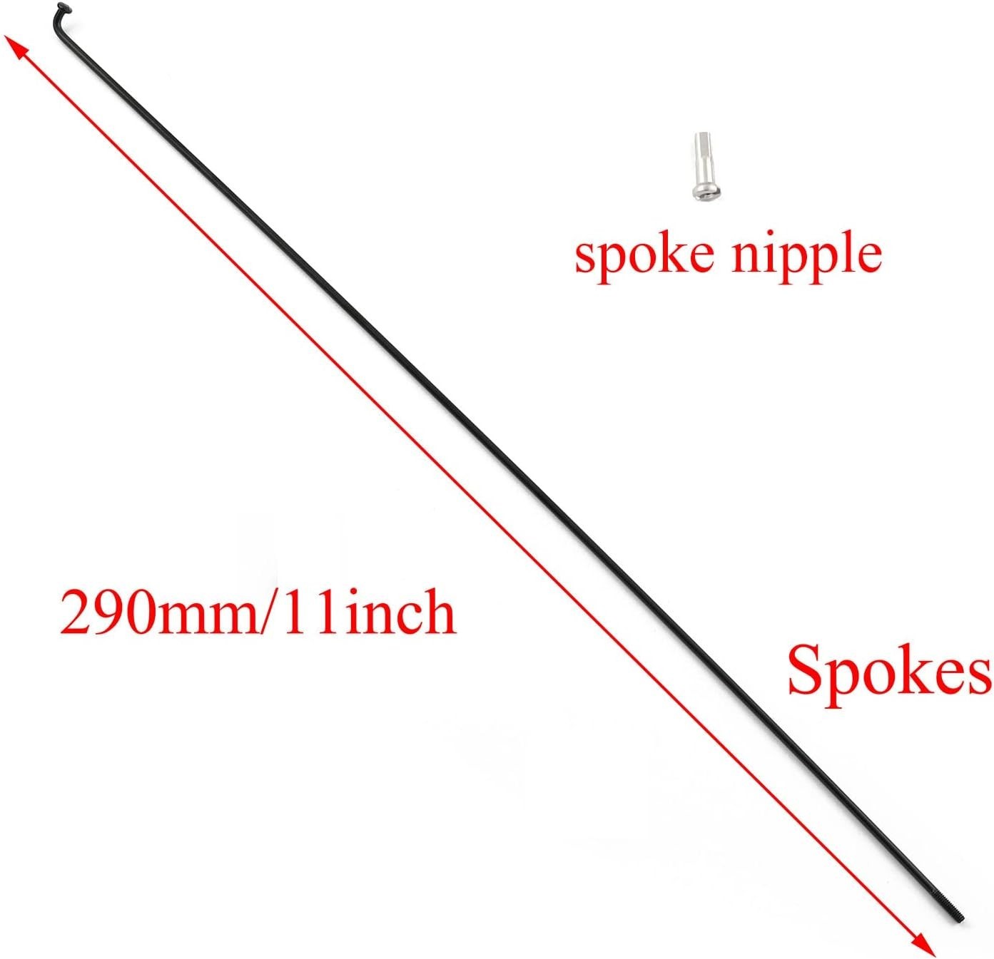 12pcs Stainless Steel Spokes 290mm Mountain Bike/Road Bike 14G Spokes Black w…