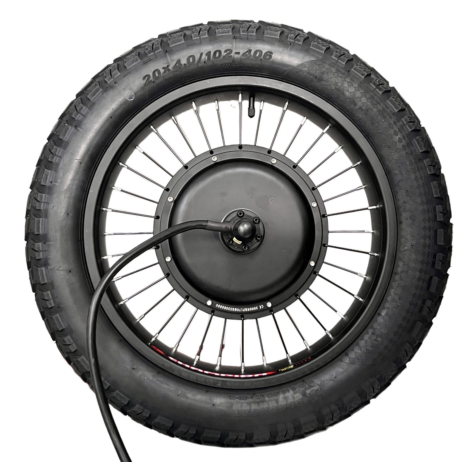 US stock: 170/190mm 72V 3000/5000W hub motor wheel with 20*4.0inch fat bike rim