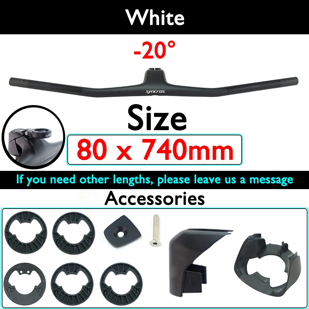 Full Carbon MTB Bicycle Integrated Cockpit Handlebar 740-780mm -20° UD Matte