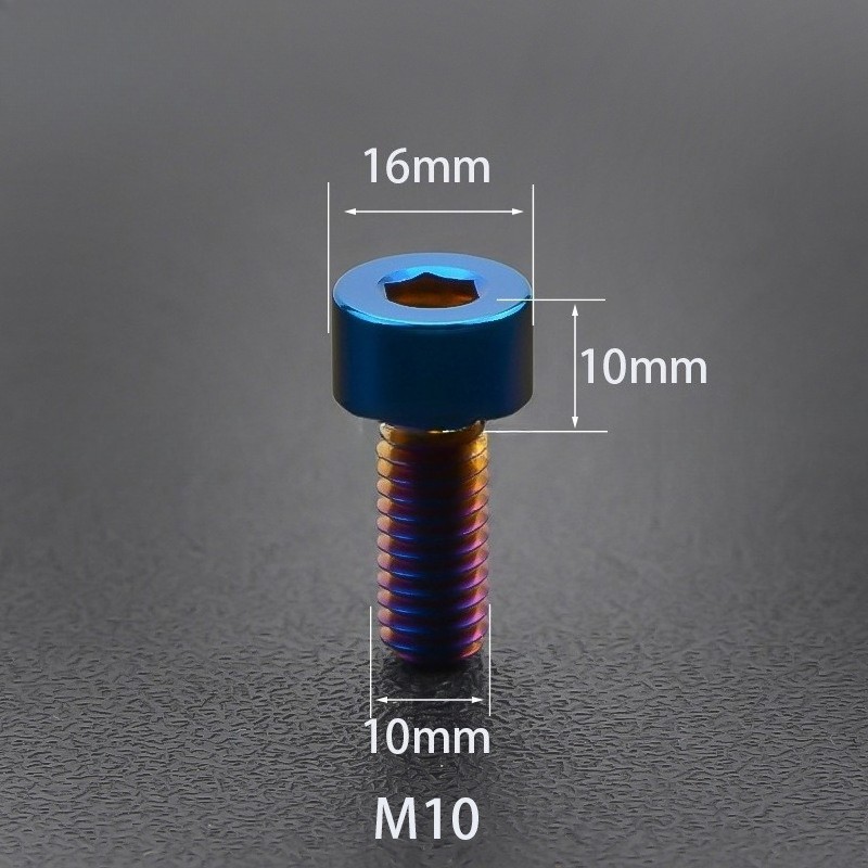 Titanium Bolt M10x20 25 30 35 40 45 50 55 60mm Socket Cap Hex Screws GR5
