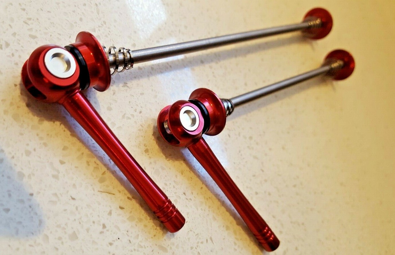 SKEWERS, Titanium & Alloy, «AEROZINE» 45 g, a pair, Quality, Strong & Red Anod.