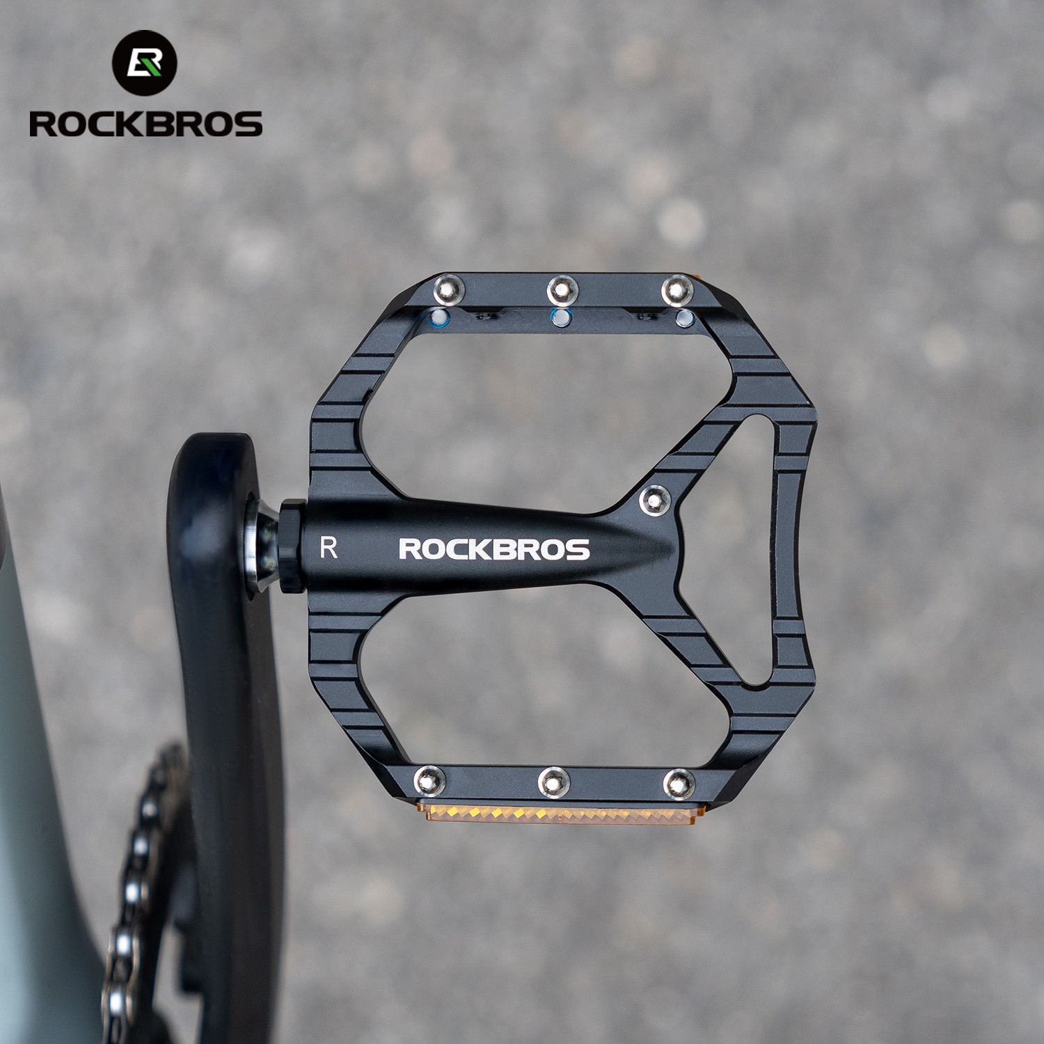 ROCKBROS Bike Pedals with Reflectors Non-Slip Aluminum Alloy Bicycle Pedals9/16″
