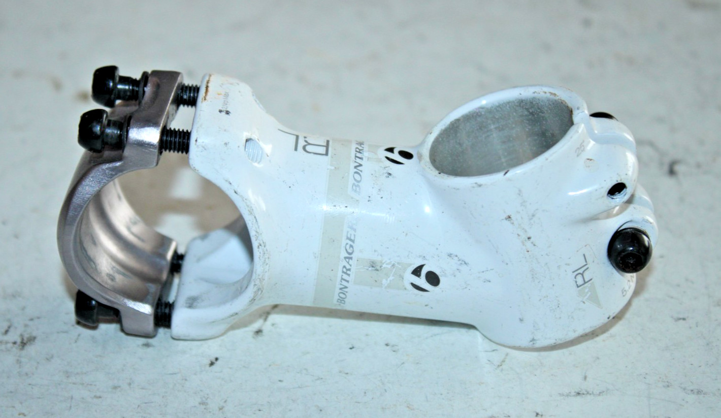 Trek Bontrager RL 11/8″ Threadless Stem White 75mm +/-25º 31.8mm Race Lite Road~
