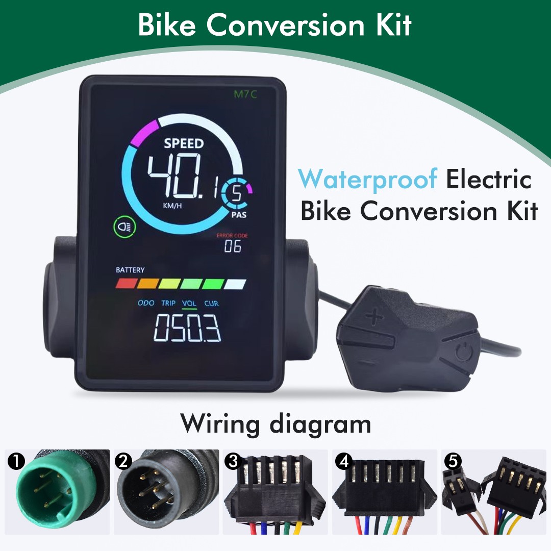 Compact Waterproof M7C-2 Ebike Display with UART 2 Backlit Electric Bike LCD