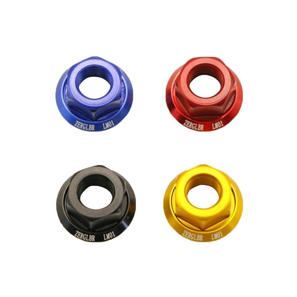 Set of 4 Bike Wheel Hub Axle Nuts Made of 7075 Aluminum Alloy M 10 Size