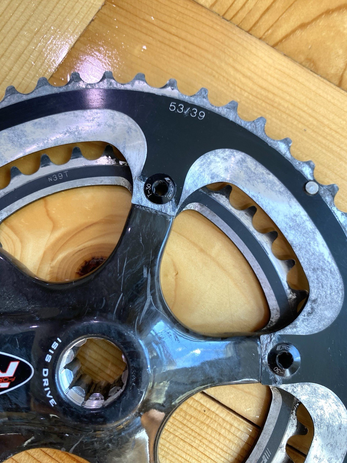 FSA K FORCE LIGHT CARBON CRANKSET 172.5MM TRIPLE 53/39 TOOTH