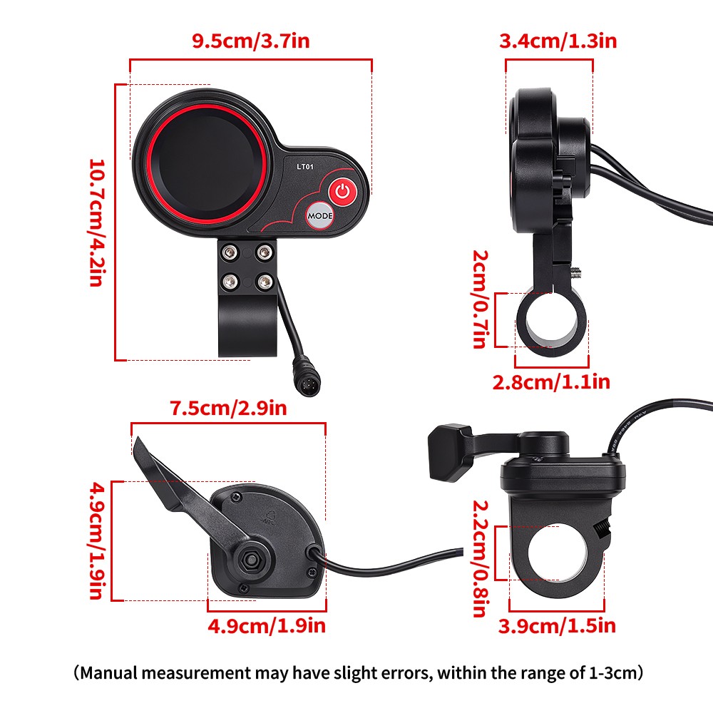6pin LCD Meter Display Thumb Throttle NFC for ZERO 8 9 10 8X 10X E-Scooter Parts