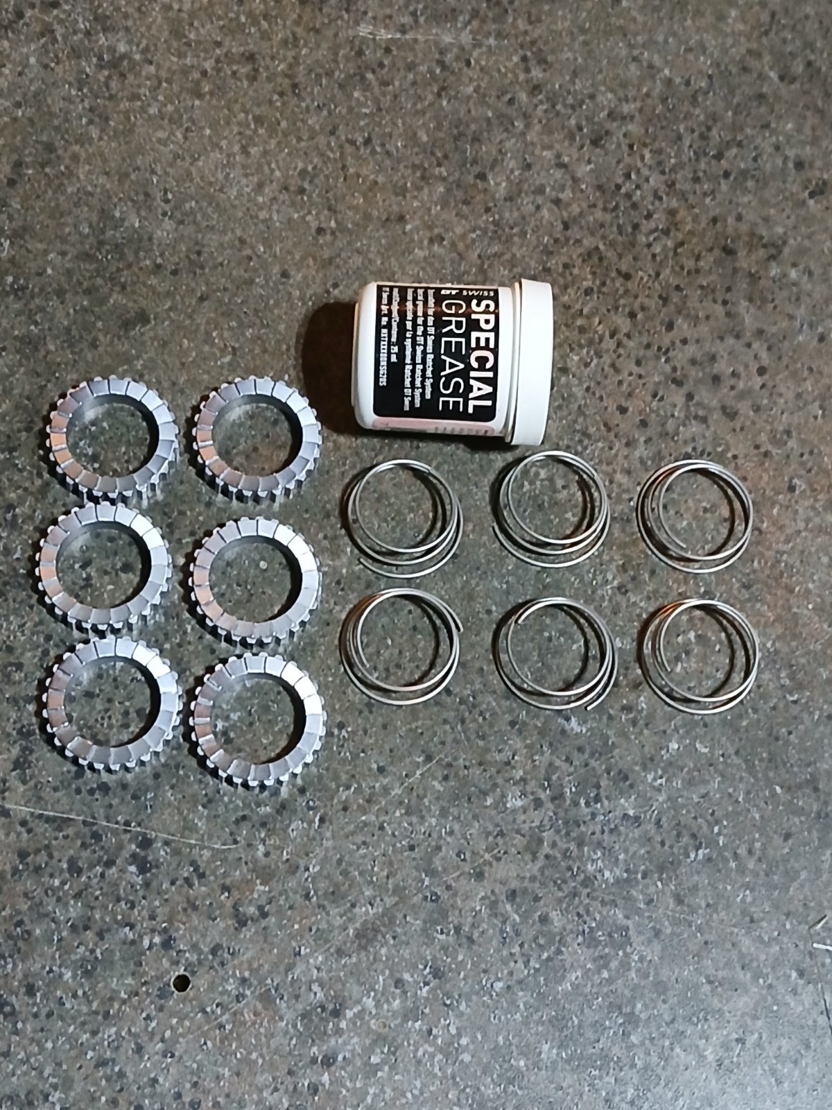 DT Swiss star ratchets, springs, grease – quantity of 6