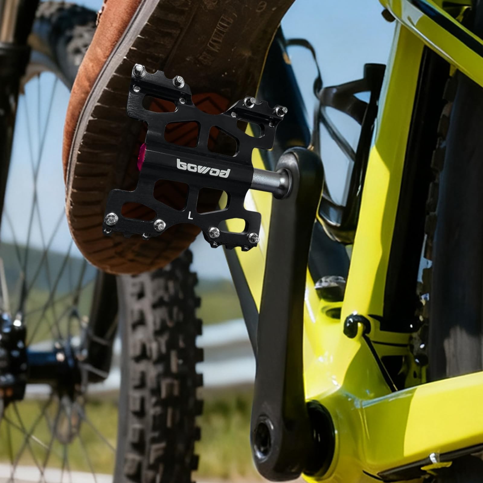 Mountain Bike Pedals Lightweight Adult MTB Platform Flat Pedals Wide Black