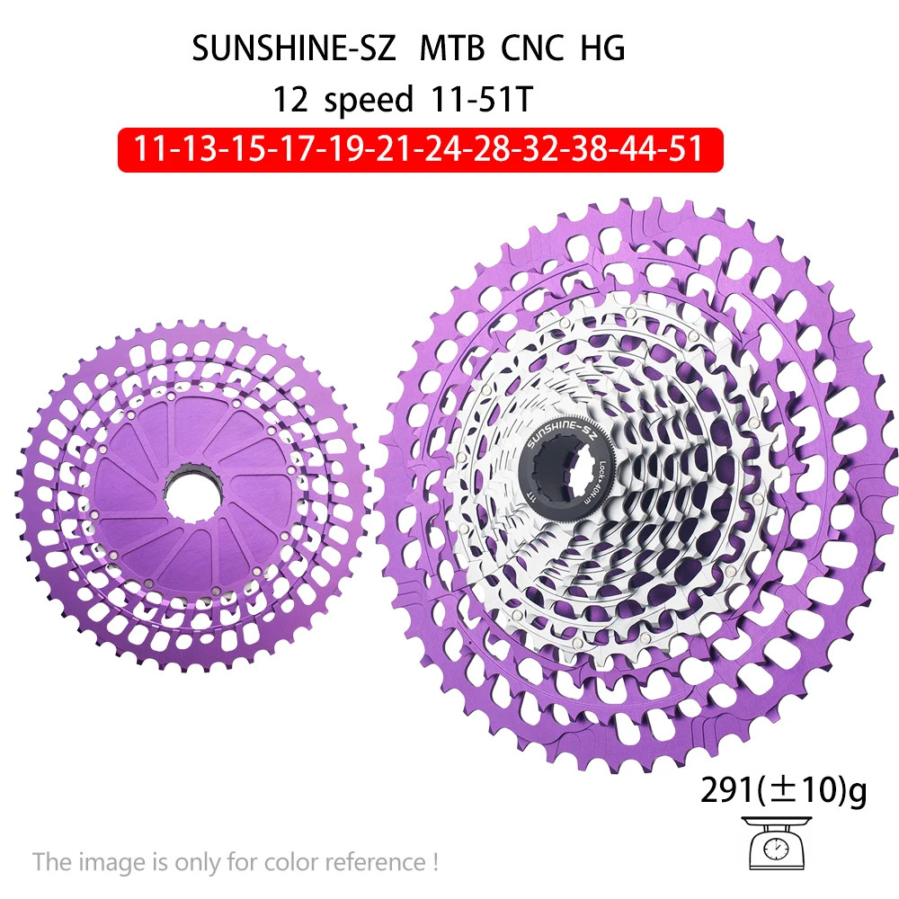 SUNSHINE 12 Speed MTB Bike Ultralight Cassette 11-46/50/51T Freewheel HG freehub