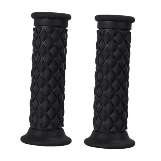 Motorcycle Grips Non Slip Rubber Bar End Open Bar End-7/8″&1″(22mm&24mm) Black