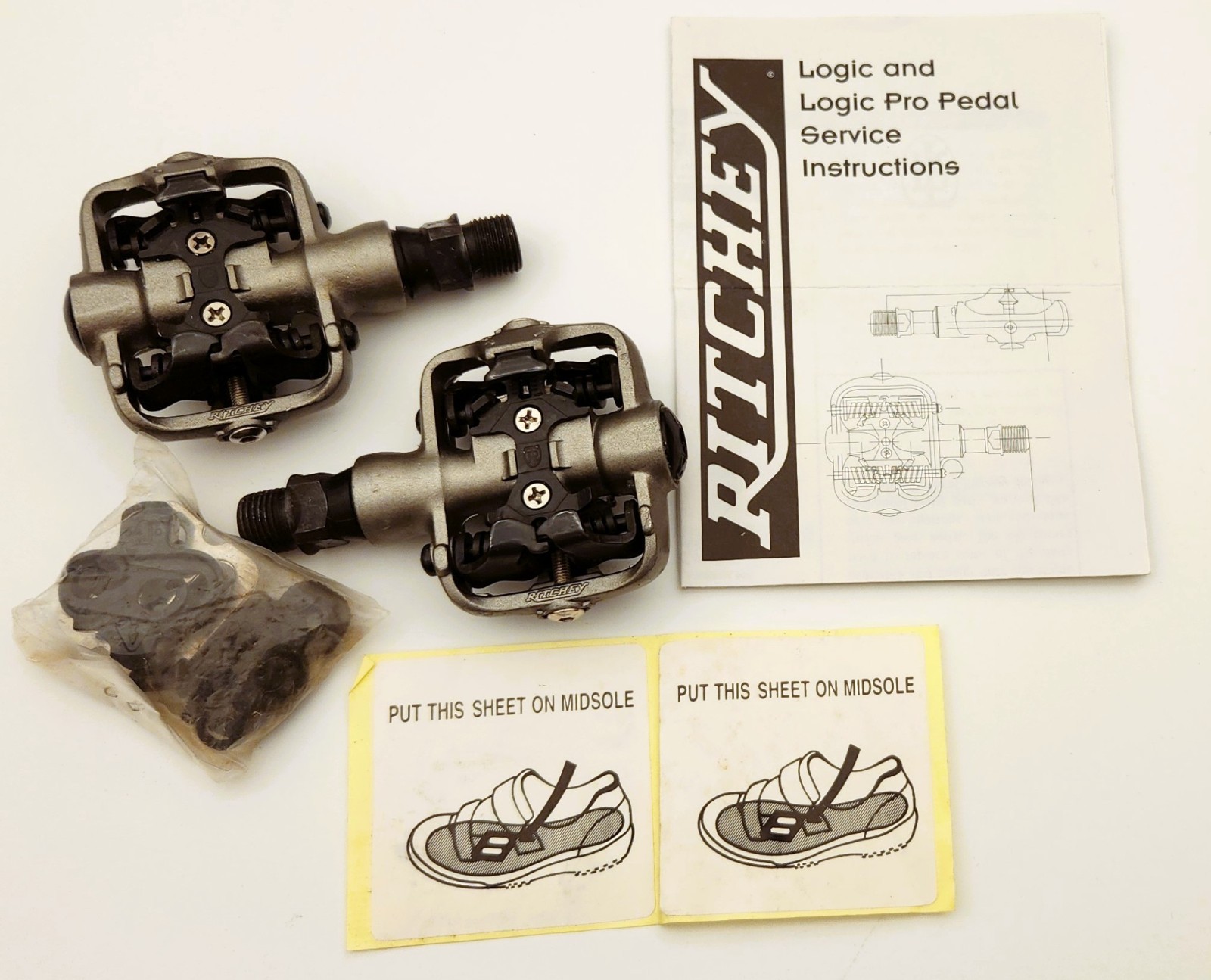 NOS/NIB RITCHEY LOGIC COMP V.2 SPEEDBLAST PEDALS W/CLEATS CRMO SPINDLE 9/16