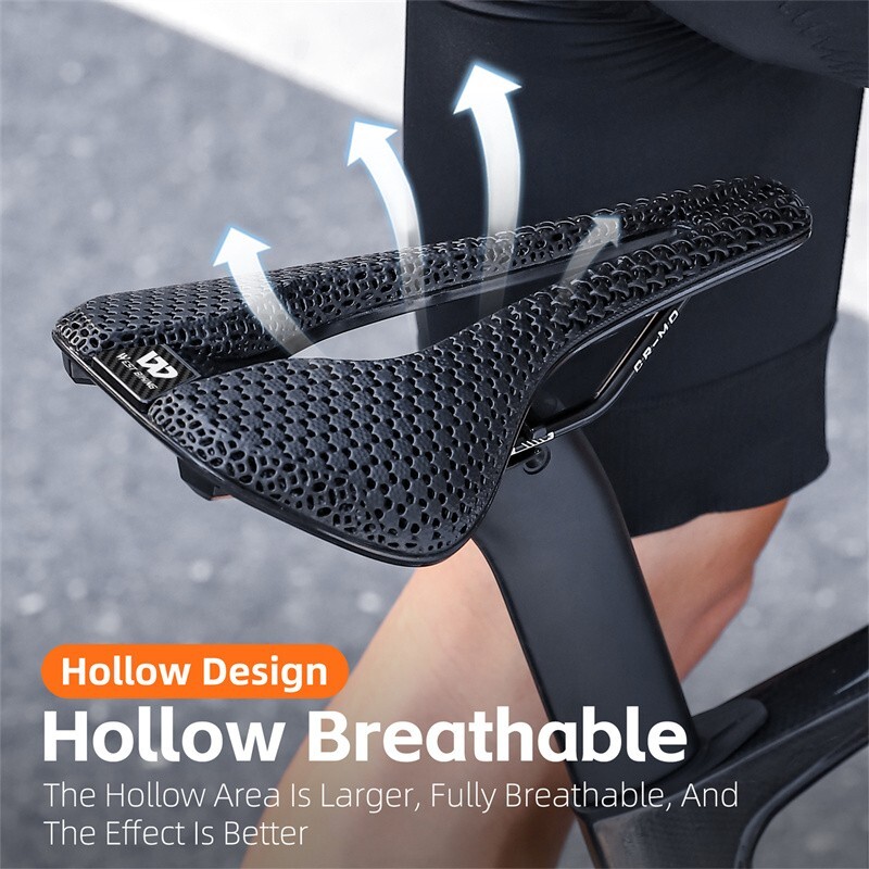 WEST BIKING Hollow Short Nose 3D Printed Bicycle Honeycomb Seat Saddle Cushion