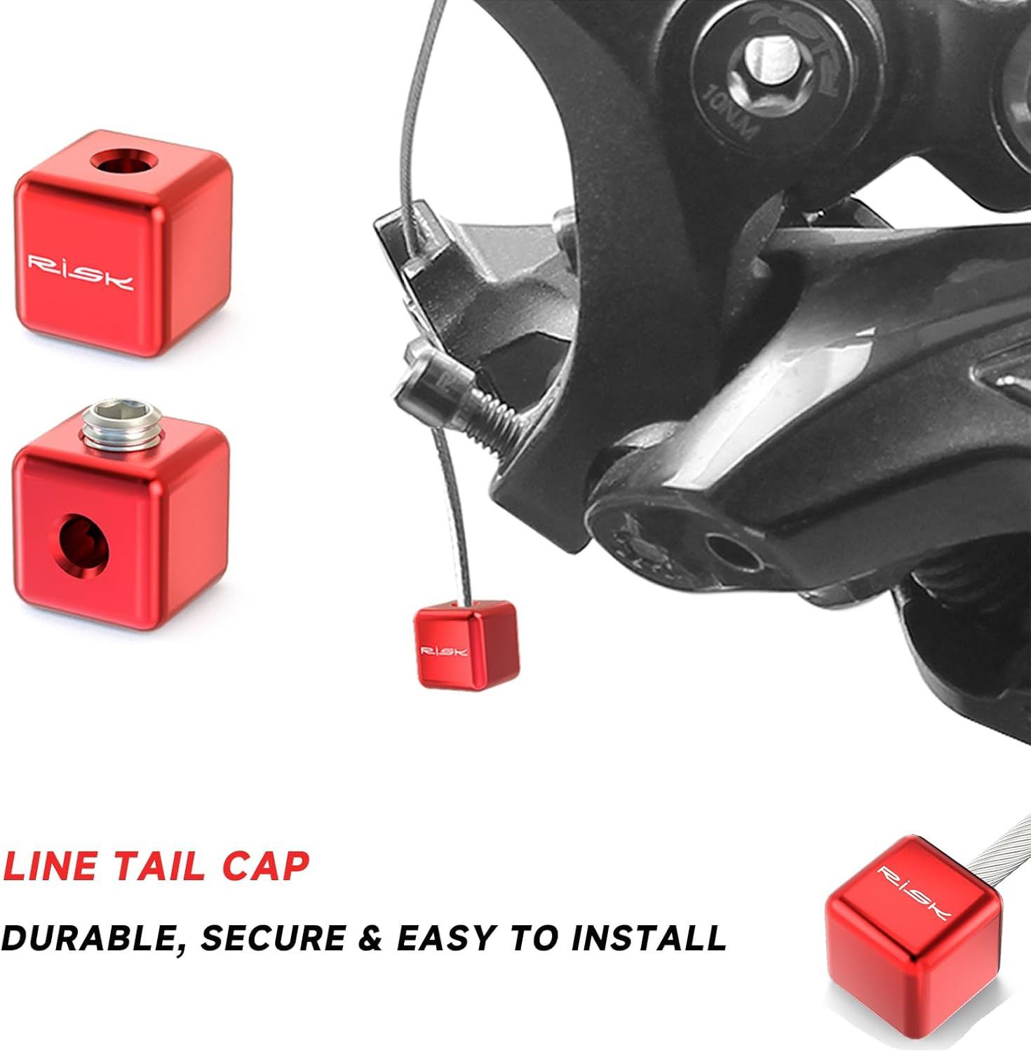 Bike Cable End Caps, Alloy Cable Crimps for Road & Mountain Bicycles – Includes