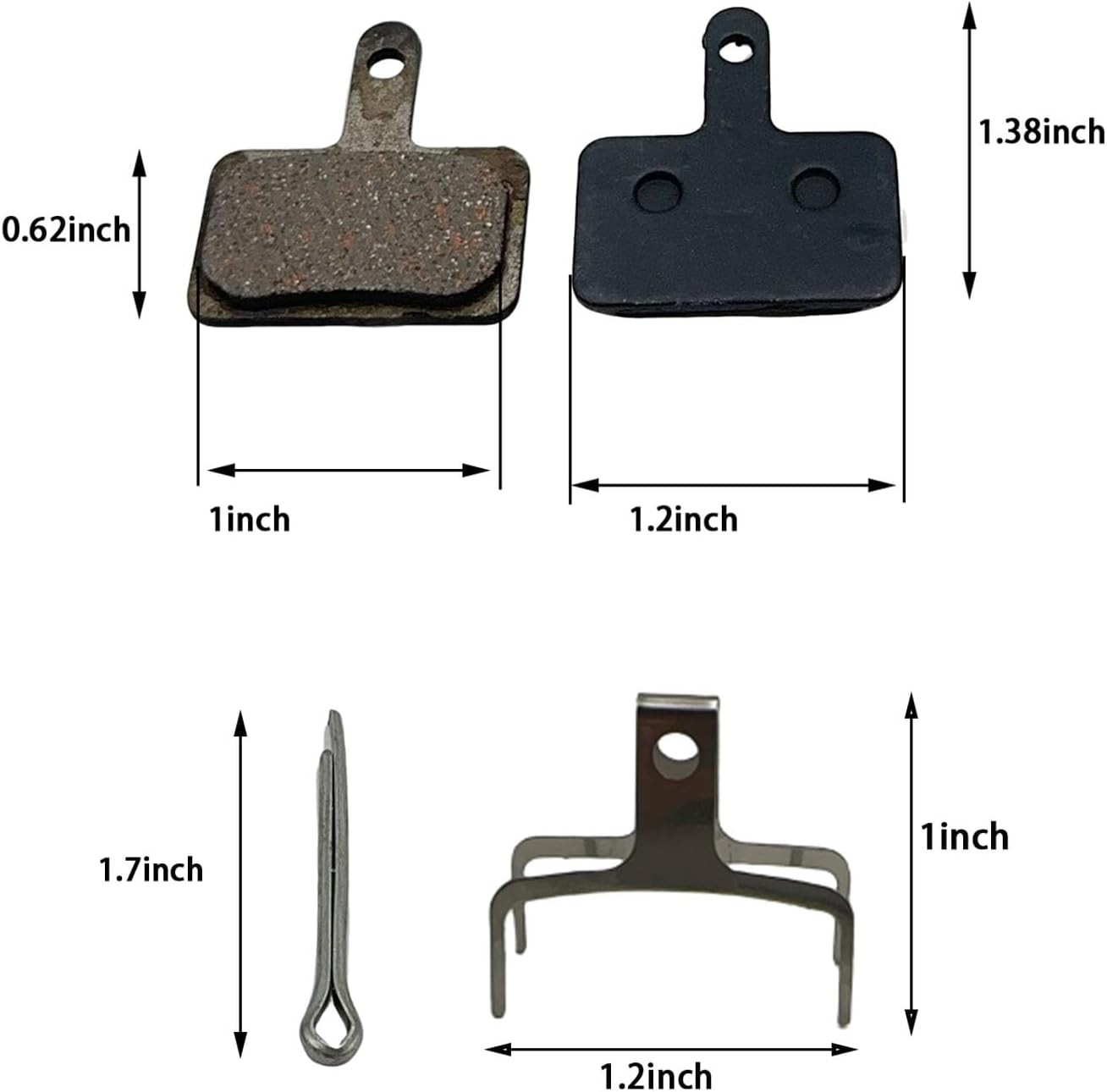 8 Pairs Bike Brake Pads Resin Semi-Metal Bicycle Disc Brake Pads Compatible