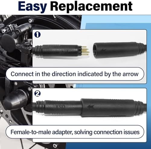 9 Pin Hub Motor Convert Extension Cable, Waterproof Connector 36V 48V 72V Electr