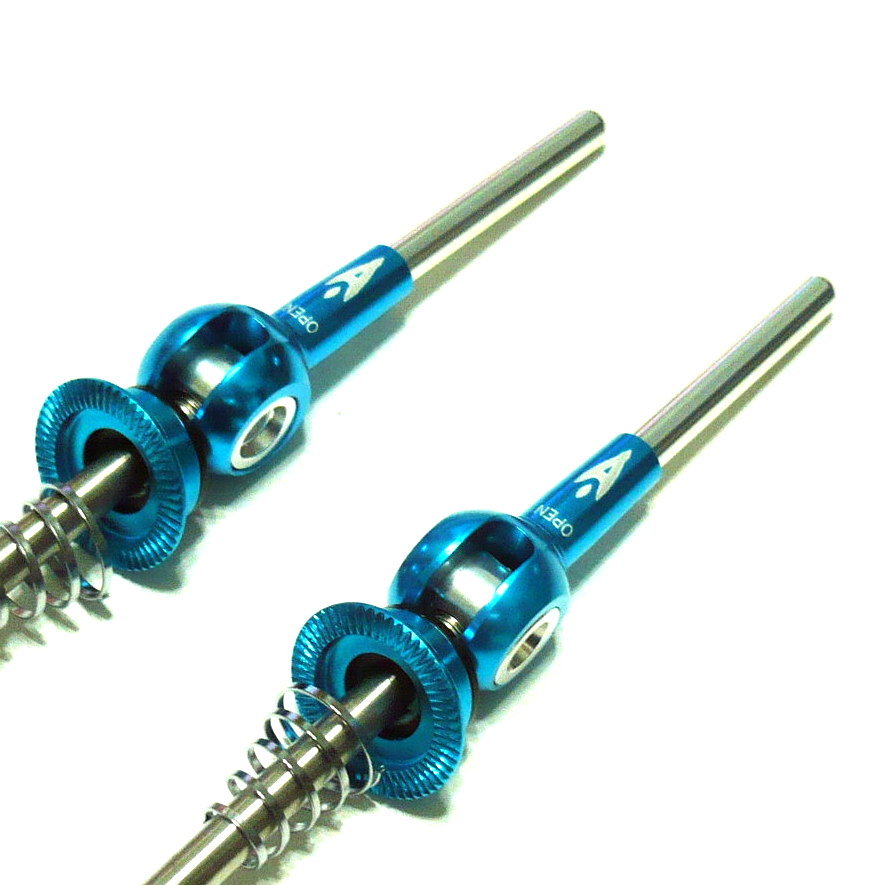 gobike88 AEROZINE XQ-2.0 Titanium Axle ROAD Skewers, 40g/pair, Blue, L59