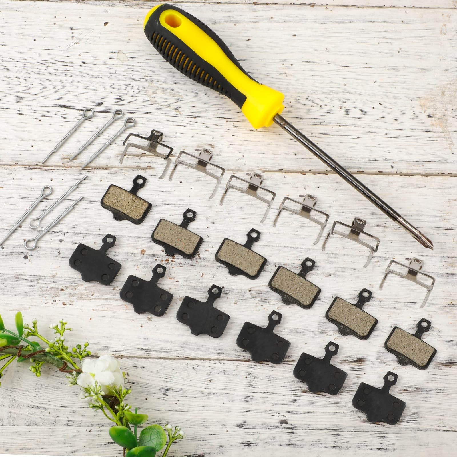 Bike Brake Pads 6 Pairs Resin Semi-Metal Disc for Ebike