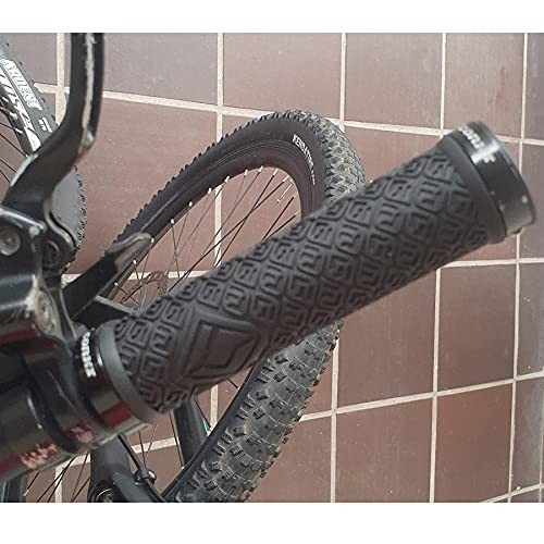 Mountain Bike Grips,Double Lock on Locking Bicycle Handlebar Grips for Black