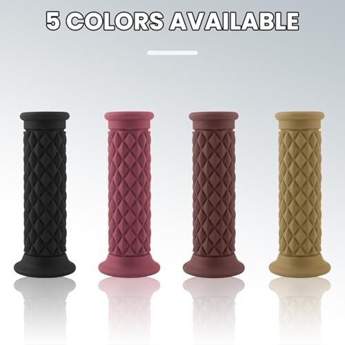 Motorcycle Grips Non Slip Rubber Bar End Open Bar End-7/8″&1″(22mm&24mm) Black