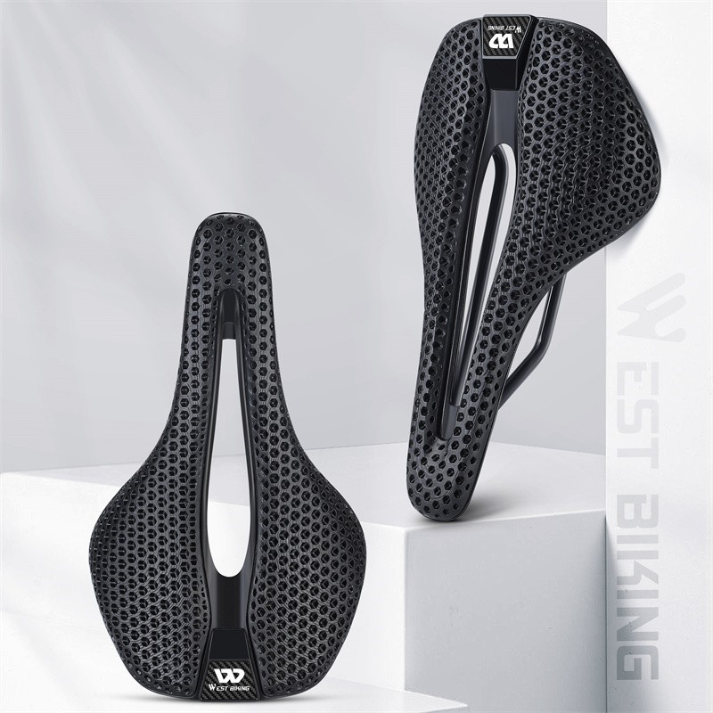 WEST BIKING 3D Printed Nylon Bicycle Saddle Cr-Mo Steel Bow Bike Seat Cushion