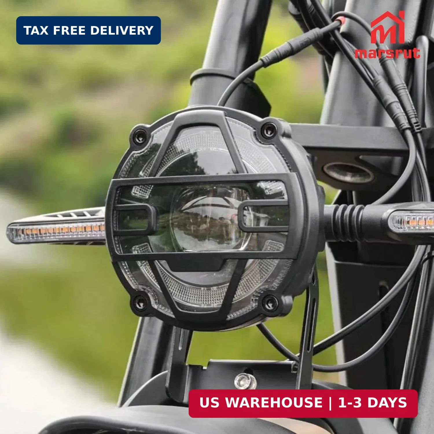 Marsrut EBike Headlight, E Bike Front Light for 3 Pin Electric Bike Bicycle, Wat