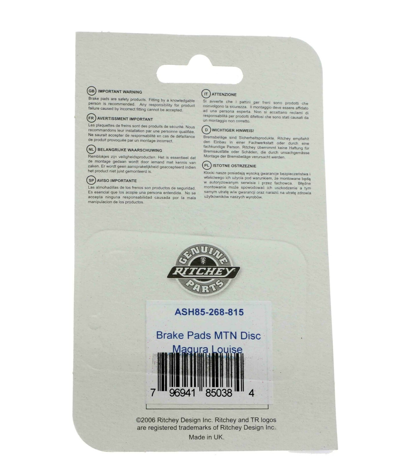 Ritchey Superlogic Disc Brake Pads for Magura Louise 2 Pairs NEW ASH85-268-815