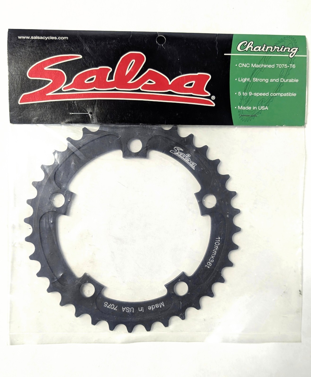 Salsa Cycles 36t Middle Chainring 110 BCD For 5/6/7/8/9 Speed Black NEW