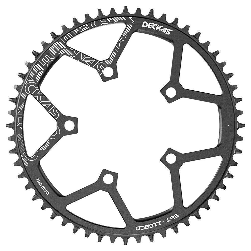 Deckas Chainring BCD 110mm 36-52T Teeth Bicycle Narrow Wide MTB Round Black