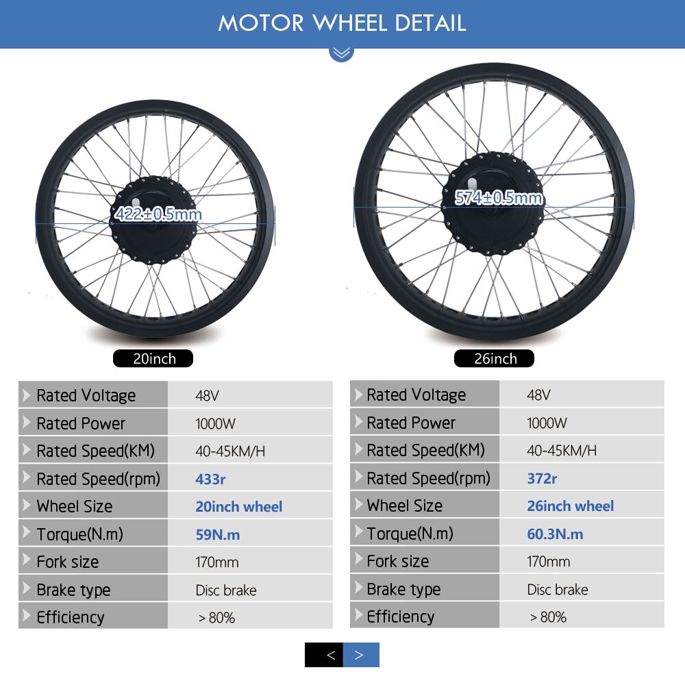 Ebike Conversion Kit Fat Tire 20 26 Inch 48V 1000W Rear Cassette Wheel Hub Motor