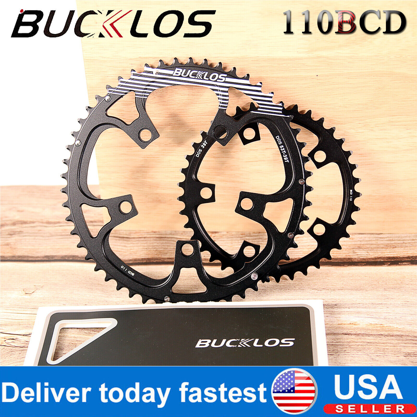 110BCD Double Chainring 34 36 39 50 53 53T Road Bike Round Chain Ring For 8-11S