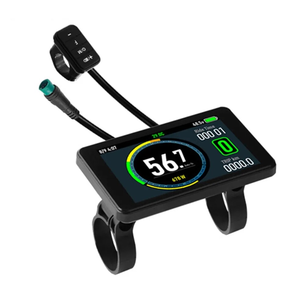24V-72V E-Bike T8 Colorful LCD Display For UART #2/5S/APT/KT/Bafang Protocol