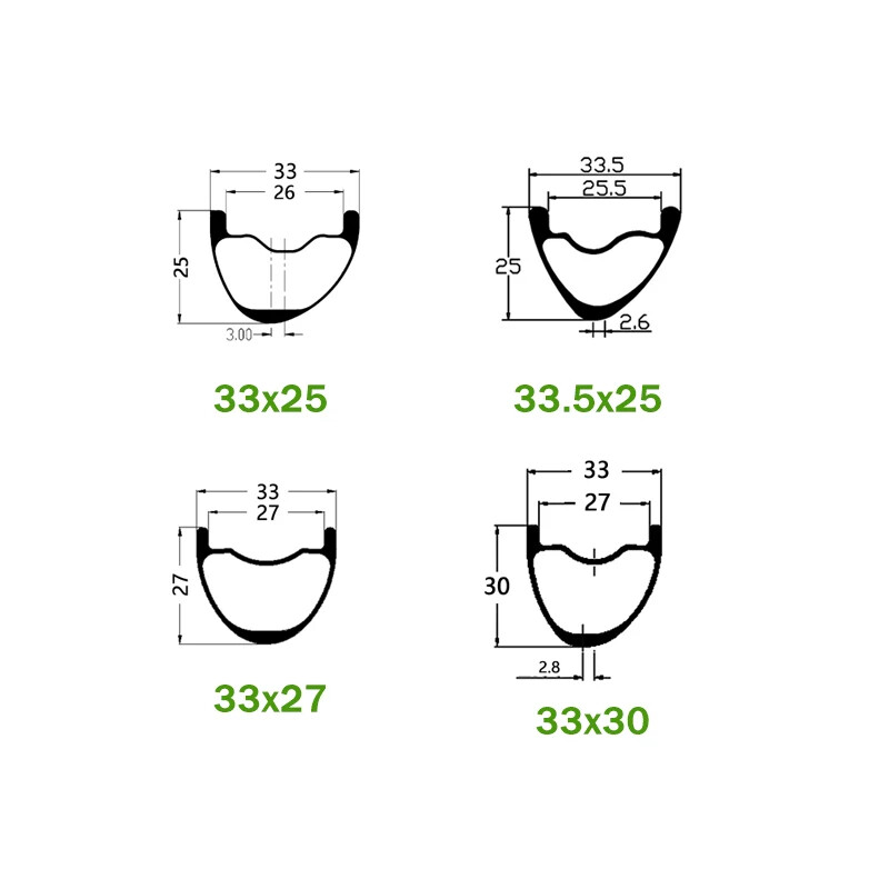 Carbon MTB XC AM Bicycle Rim 29er 25/27/30*33mm UD Matte Glossy Tubeless Ring