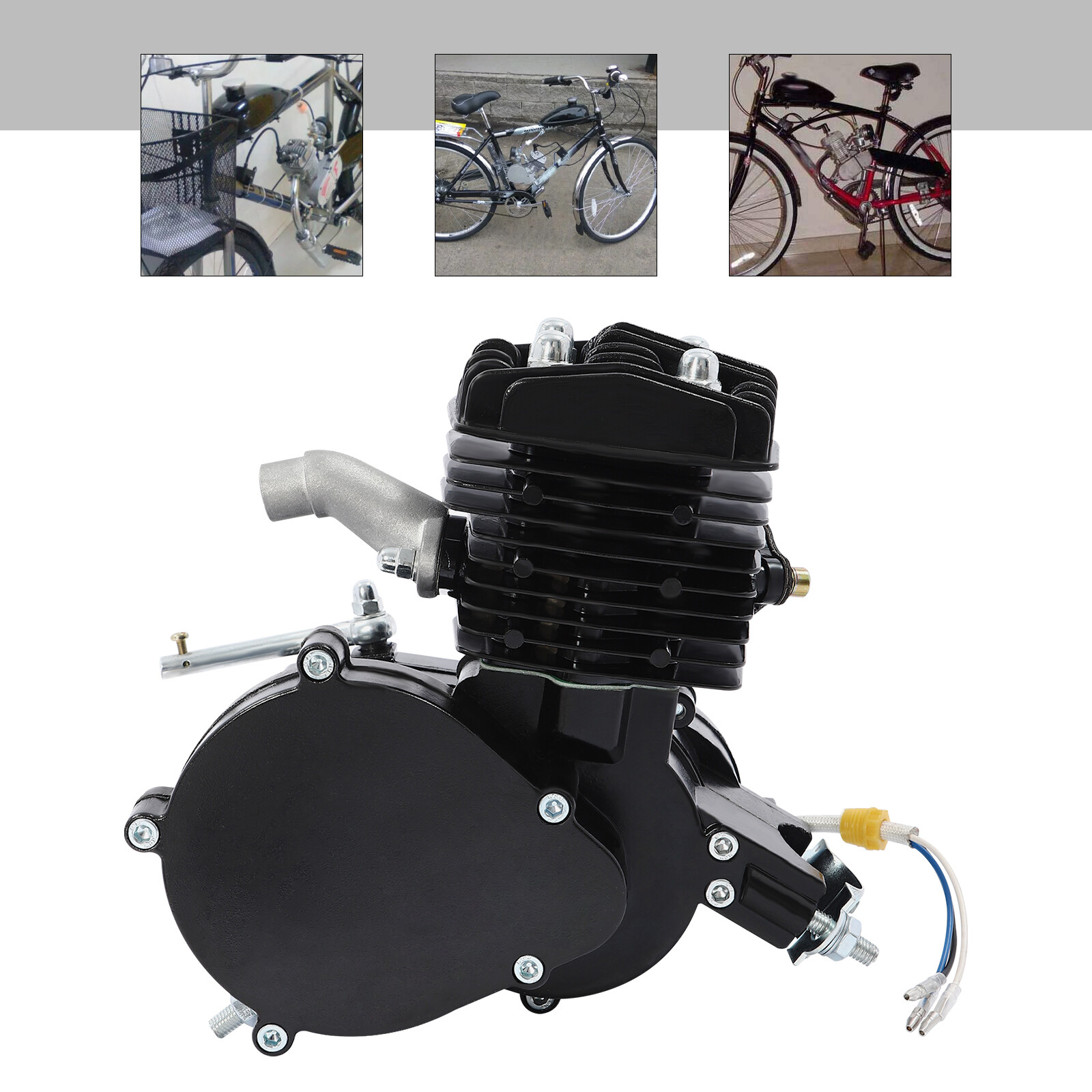 2 Stroke 80cc Petrol Engine Motor Kit Gas Motorized Bicycle Bike Double-cylinder