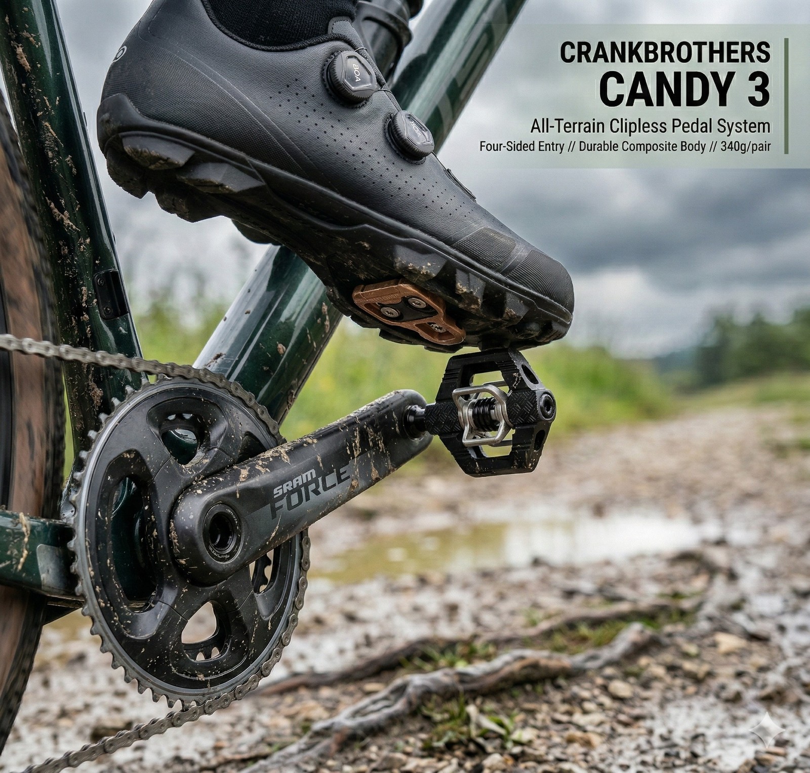 Crank Brothers Candy 3 MTB Pedals Black Dual Sided Clipless NIB w/ Cleats