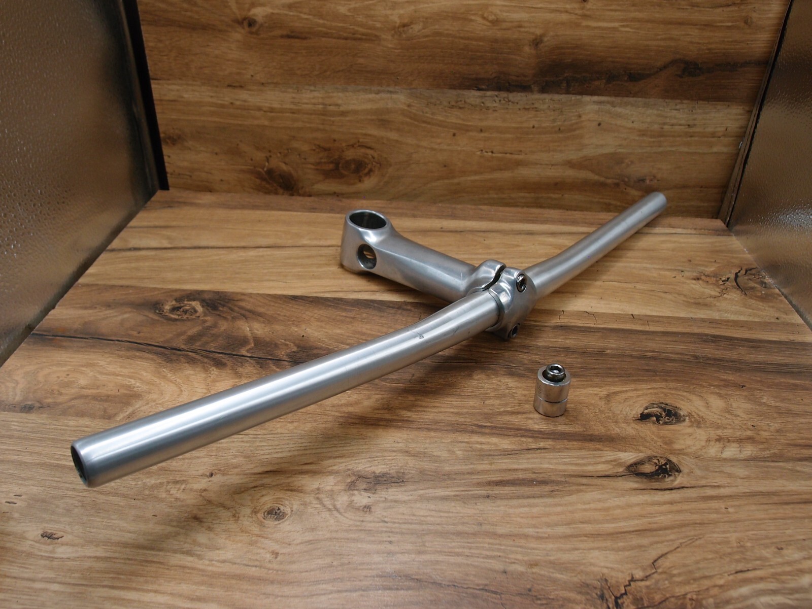 VGC 1995 MTB flat handlebar aluminium alloy + ahead 1 1/8 in stem