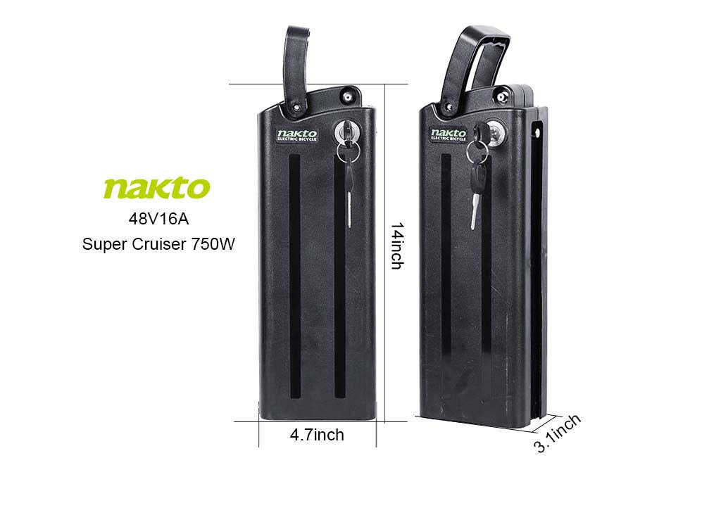 Electric Bike Battery For NAKTO Ebike 48V Super Cruiser 500/750W