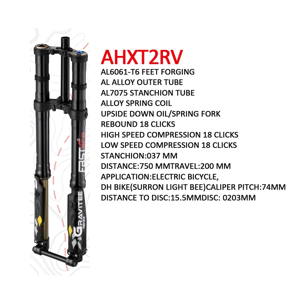 26er 27.5er 29er MTB Inverted Air Suspension Fork 265*450/550-lb Shock Absorber