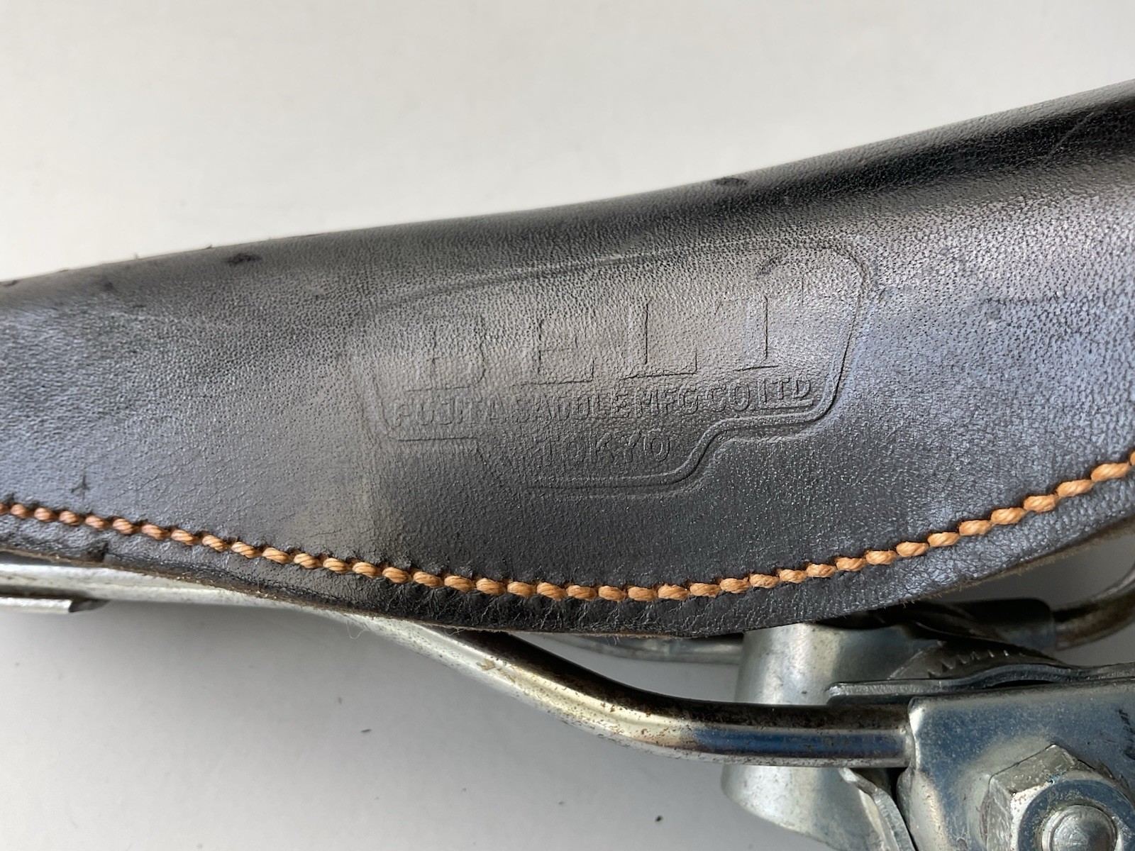 Fuji Belt Leather Saddle Seat Stitched NOS 70’s Vintage Japan Race Road Bike
