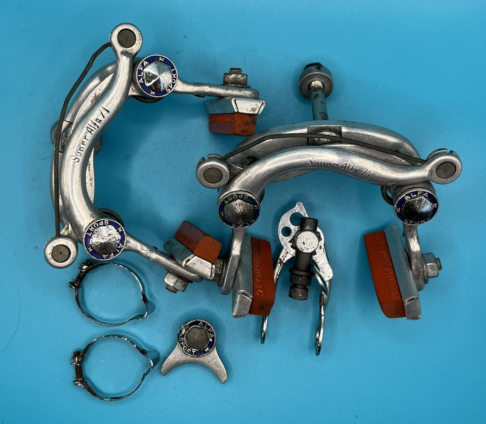 (5G) Zeus Super Alfa Sport 71 Brake set, Vintage Eroica Mathauser pads