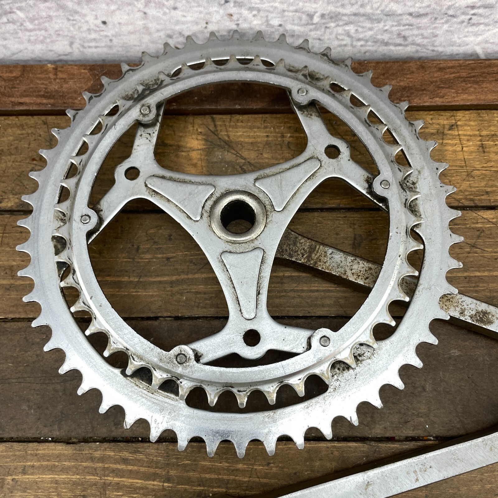 Vintage DOUBLE Cottered Crank Set Bottecchia Race 170 mm 70s 60s Steel Cranks