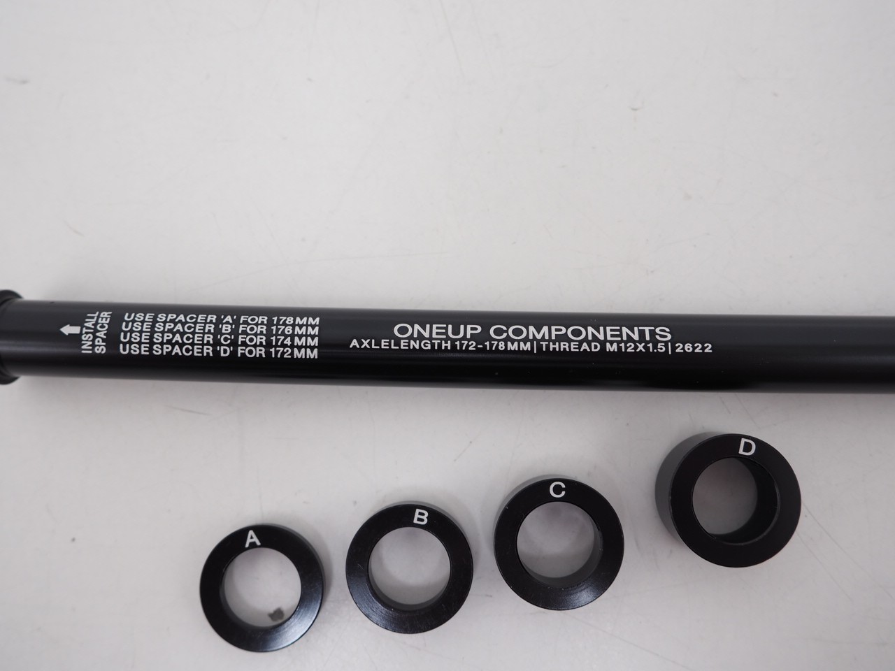 NEW! OneUp Rear Mountain Bike Axle 174-180mm M12x1.75 Black