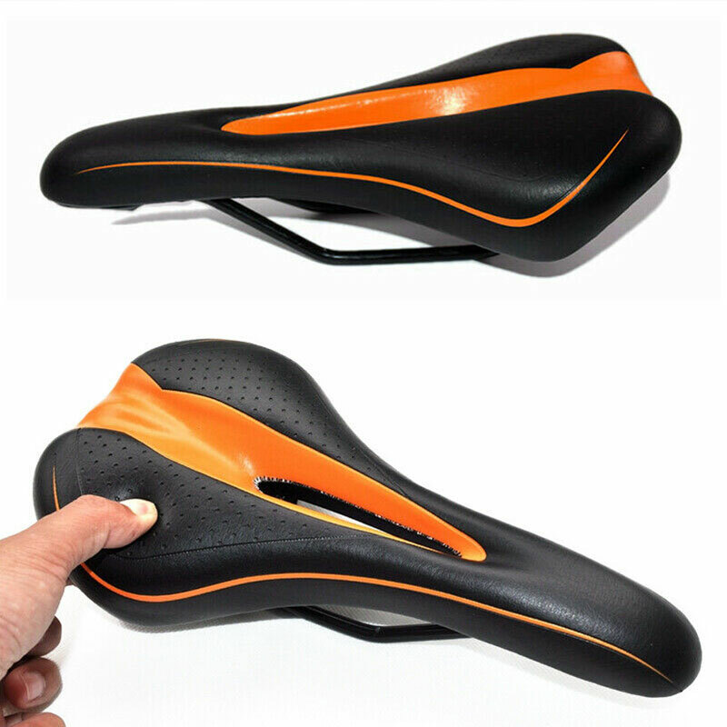 Bicycle Bike Saddle Hollow Soft Comfort MTB Saddle Seat Orange Road Cushion Pad