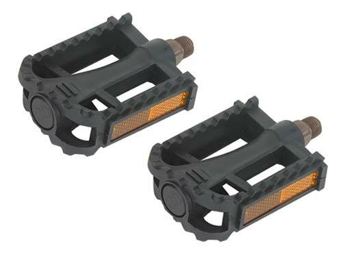 ABSOLUTE GENUINE BICYCLE PEDALS 696 IN BLACK COMPATIBLE WITH 9/16 CRANK.