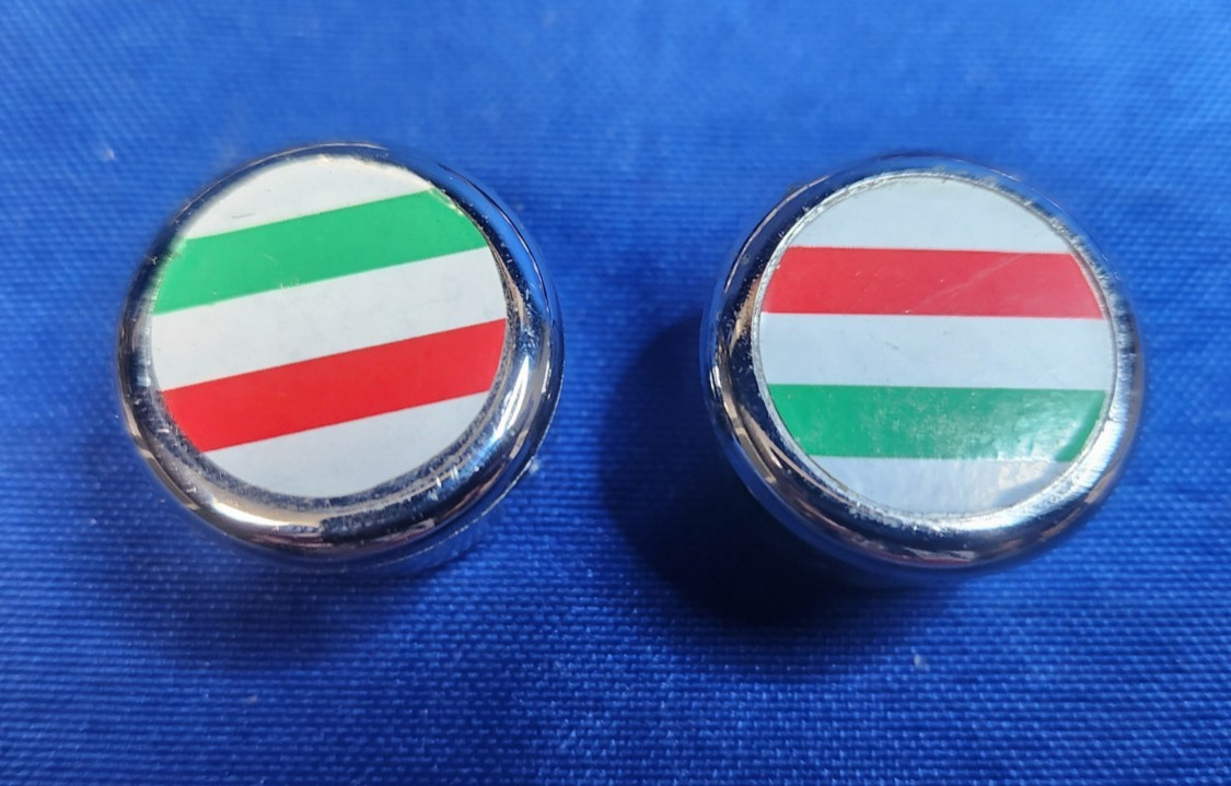 Vintage 1980s CINELLI Italian Flag Chrome Bar End Plugs – 1 PAIR